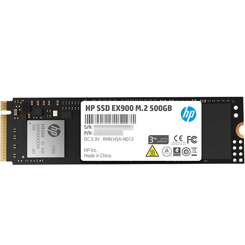 HP 惠普 EX900 M.2 NVMe 固态硬盘 500GB（PCI-E3.0）