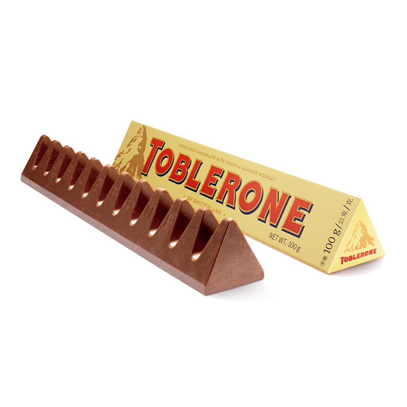 瑞士进口三角Toblerone牛奶巧克力含蜂蜜及巴旦木糖果儿童休闲零食礼物100g/条 情人节礼物送女友送男友