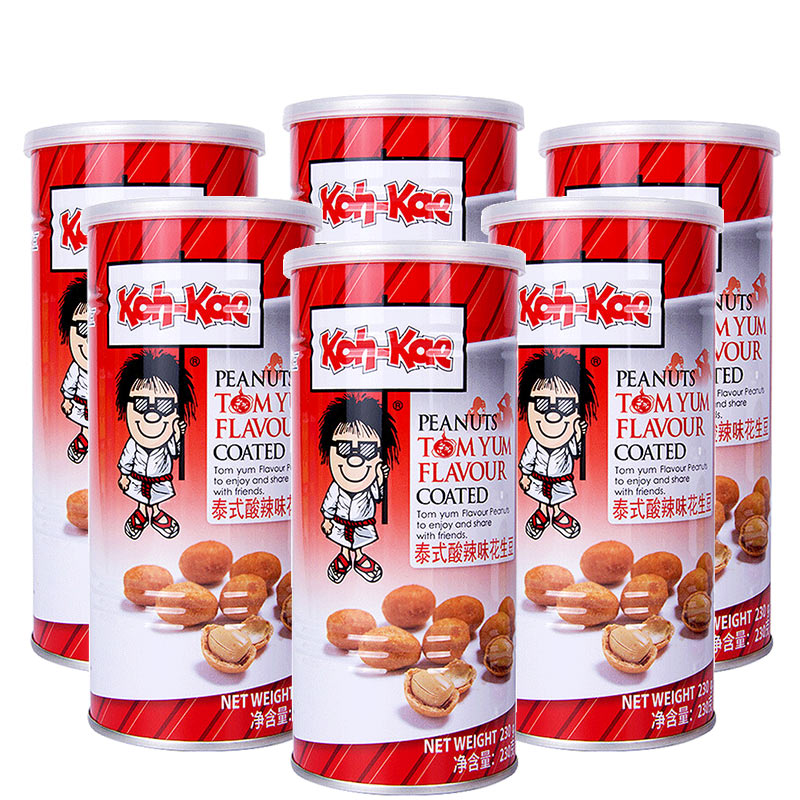马来西亚馆 大哥/KOH-KAE 泰式酸辣味 花生豆 230g*6罐