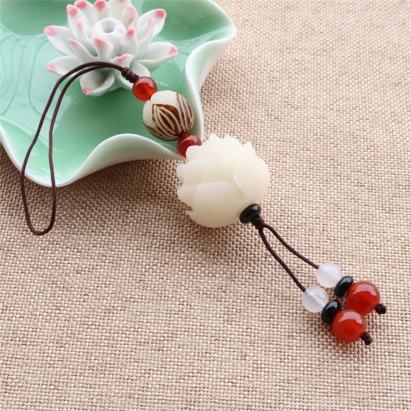 碧凤阁 手工编织菩提莲花手机挂件u盘挂饰挂绳手机链男女款创意 红