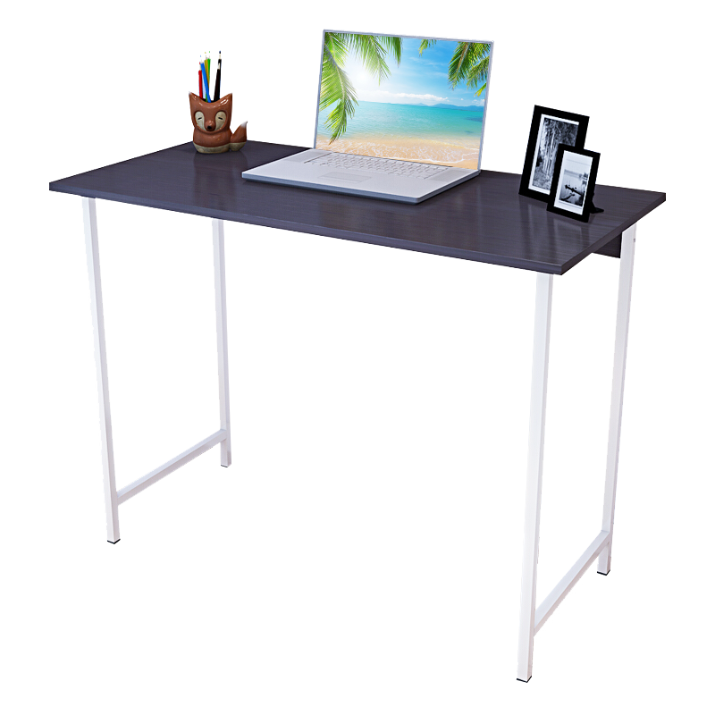 帅力 电脑桌 板式简约钢木办公学习书桌笔记本台式桌子 黑胡桃色 100*50*74cm SL17081D