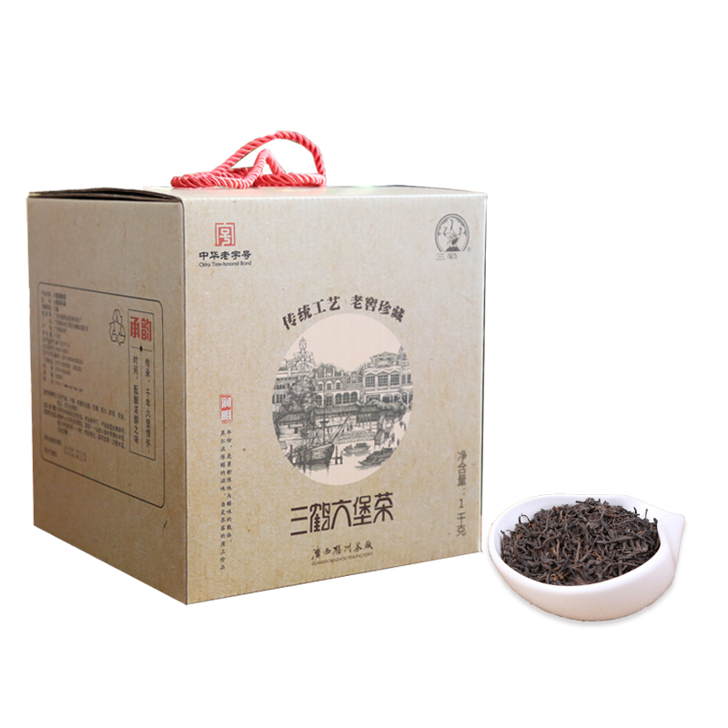 三鹤 六堡茶2020年三级1千克散茶广西特产黑茶叶