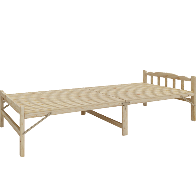 慧乐家 折叠床 卧室床 单床头单人床 简易床 原木色 1米宽  33118