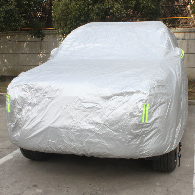 竹强 车衣车罩 夏季加厚防晒防雨防雪防霜罩 加厚牛津布车套 亮银色