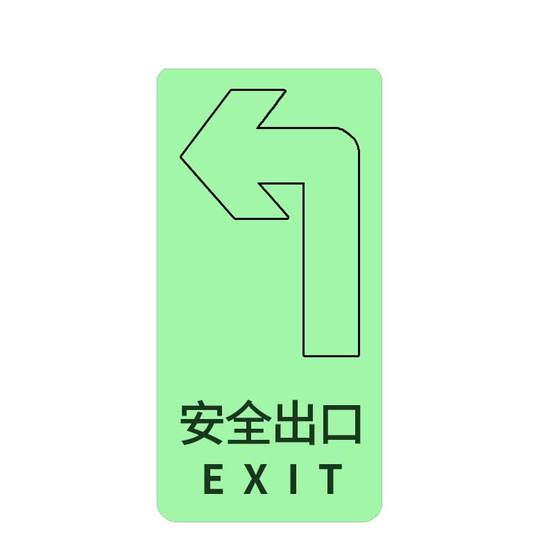 通道小心台阶小心地滑提示标志 通体底发光空心字安全出口地贴任5件套