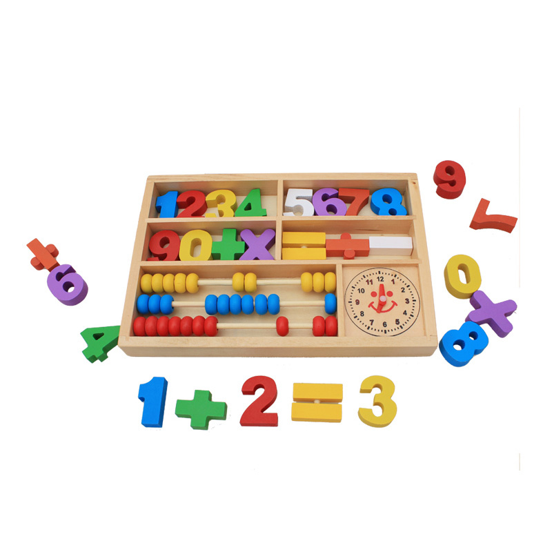幼得乐木质算术数字学习盒木制积木玩具儿童早教教具玩具 数字学习盒