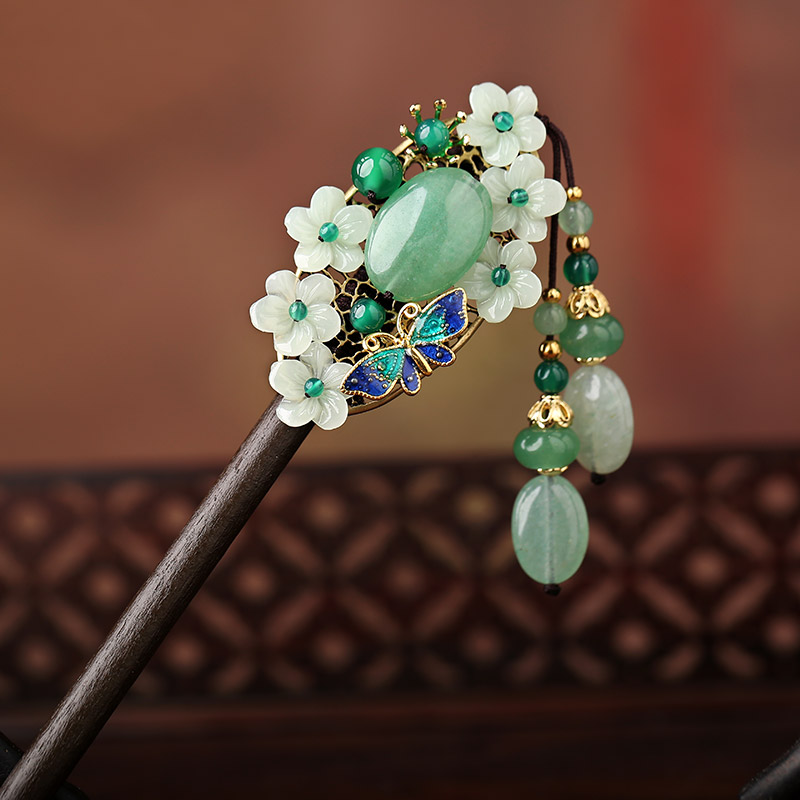 烟雨江南原创 古风盘发簪子汉服发钗头饰丸子头发簪古典步摇饰品发饰