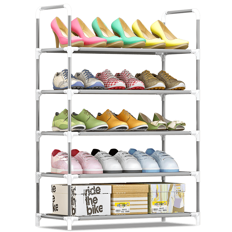 蜗家 简易鞋架鞋柜收纳家用多层组合经济型寝室宿舍门口客厅玄关鞋架子浴室拖鞋架防锈加固耐用鞋架 银灰色