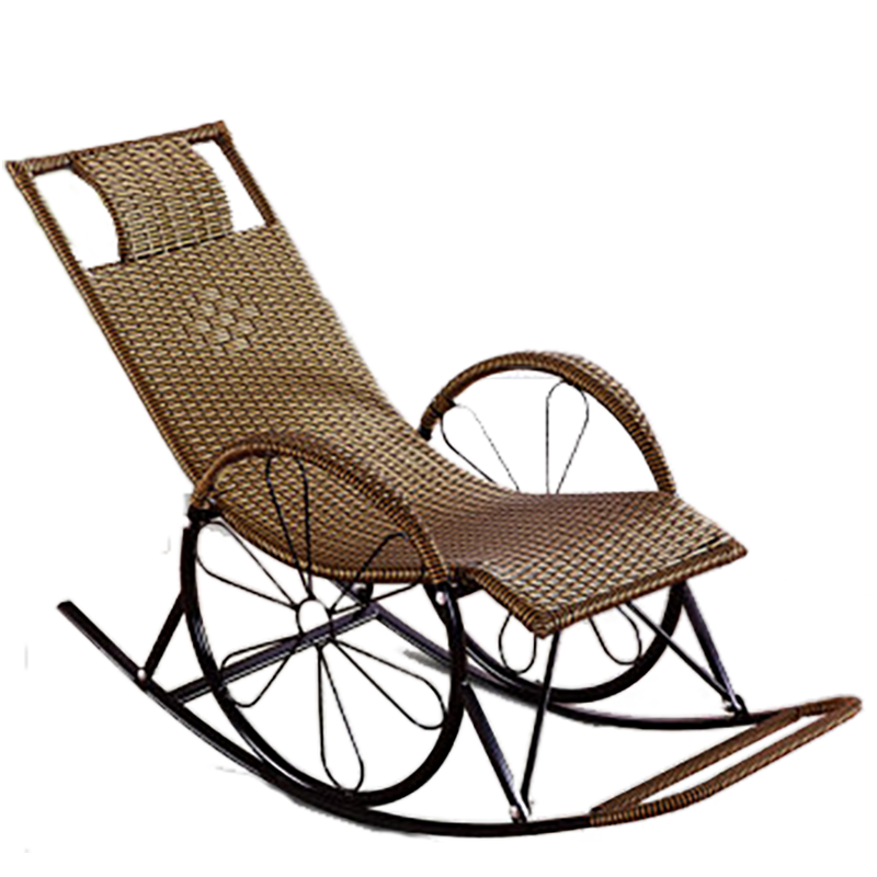 星奇堡 摇椅成人躺椅午睡椅老人椅藤摇椅阳台休闲椅摇摇椅懒人户外逍遥椅 升级版双层金色双轮