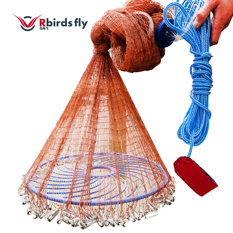 任鸟飞（Rbirdsfly） 飞盘手抛网 手撒网美式易抛渔网打渔网旋网抡网坠子捕鱼网 轮胎线飞盘型 3.6米 RBF221