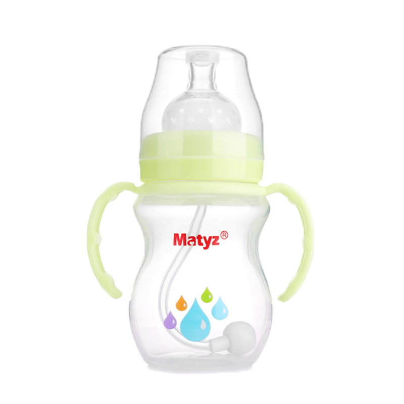 美泰滋 Matyz 宽口径PP自动奶瓶 婴儿奶瓶 260ML MZ-0614 蓝色新生儿