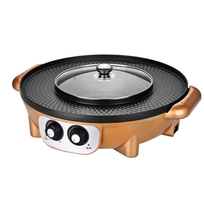 新廚夫升級版不粘燒烤爐架無(wú)煙電烤盤(pán)家用電烤爐 多功能電烤爐烤涮一體二用鍋烤肉鍋（默認發(fā)單鍋款）HJ3