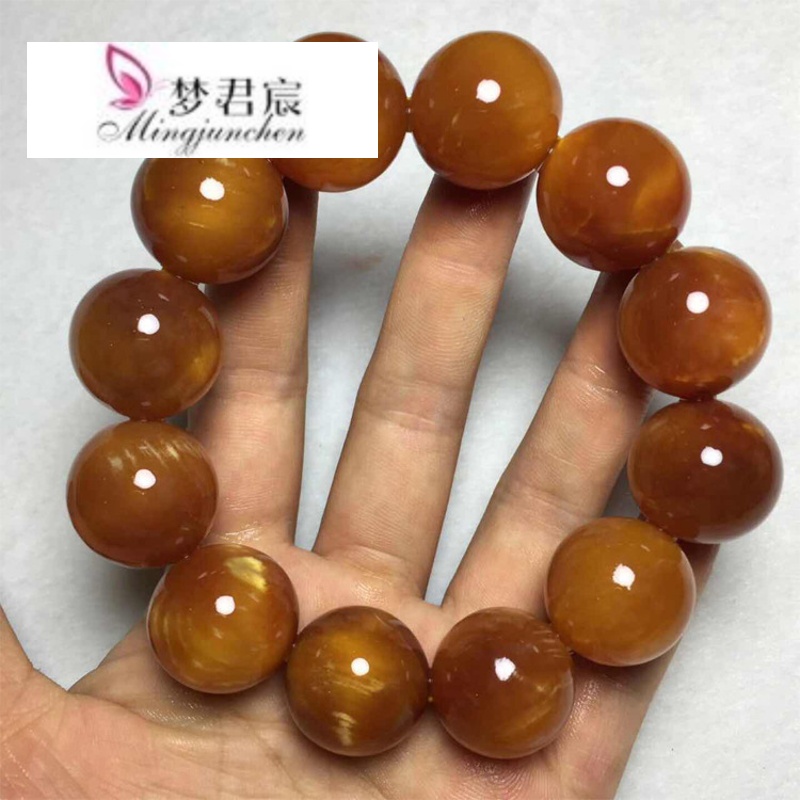 2.0琥珀木手串 透光高油沉水级东北明子 木质佛珠工艺品 2.0*12