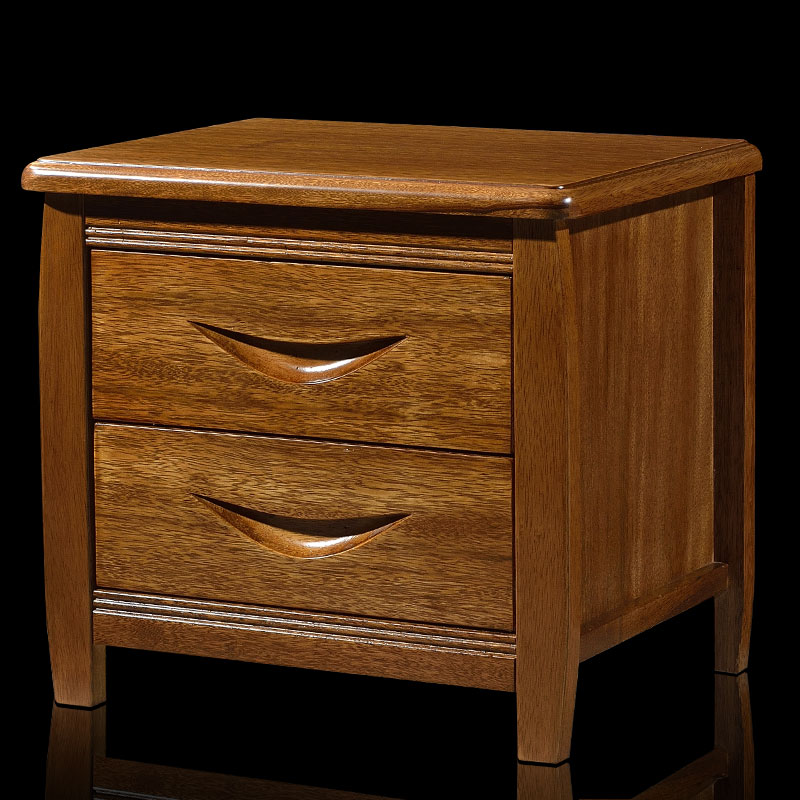 唐弓 金丝胡桃木实木床头柜简约现代卧室床边柜新中式整装储物柜子