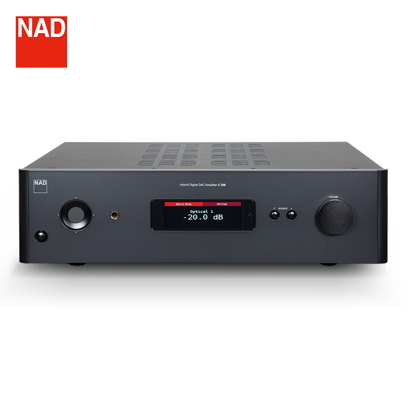 NAD C 388 音箱 音响 2.0声道高保真 HIFI发烧级纯功放机 大功率放大器 （黑色）