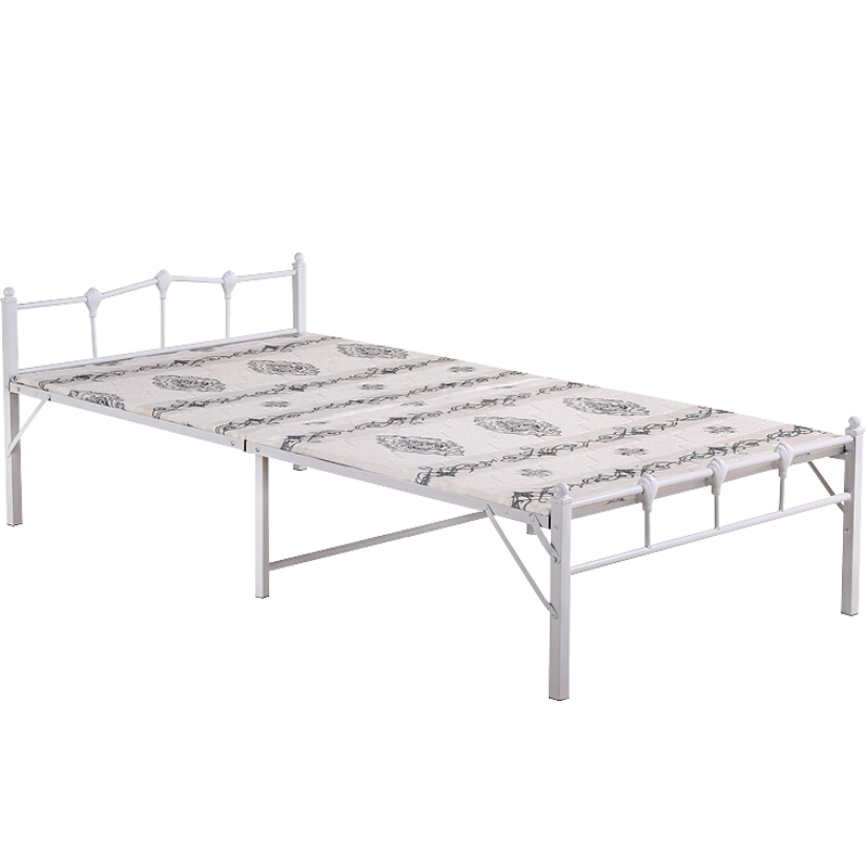 非洲鹰(feizhouying) 可折叠床单人 午休床办公室午睡床行军床铁床简易双人床 白色加固1.2米宽
