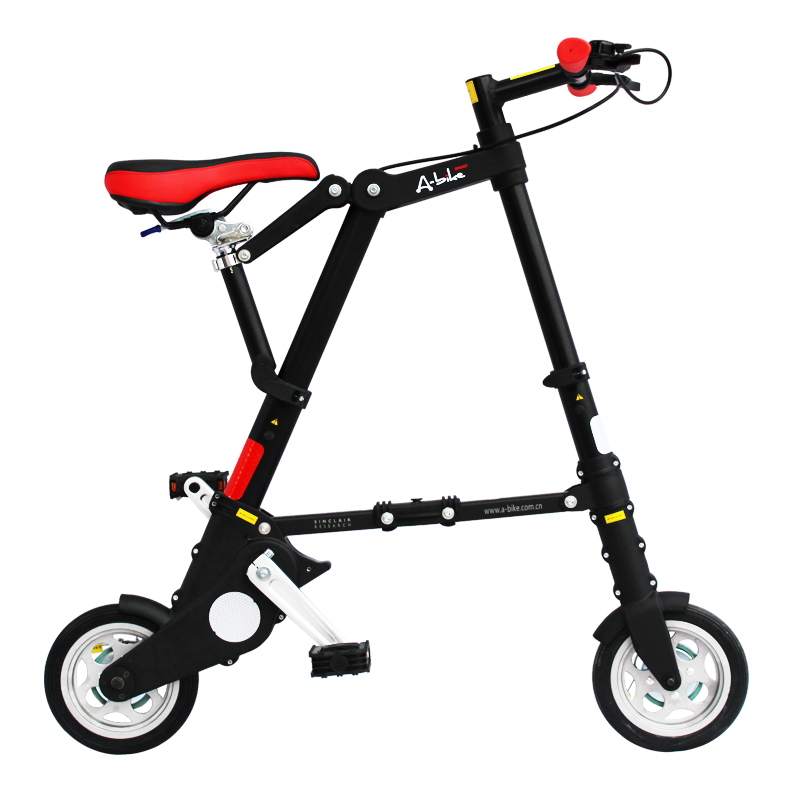 折悦 abike 折叠车830迷你代步自行车a-bike 8寸轮折叠自行车折叠车 黑色矮版(适合1.65米以下人骑行)