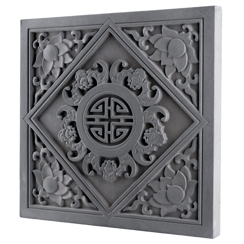 砖雕厂墙砖仿古浮雕40cm五福捧寿青砖中式地砖古建园林建筑