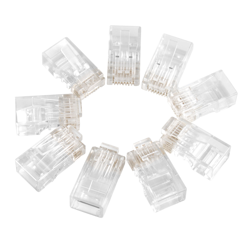 普世嘉（APUSHIJIA） 高性能高镀金超六类水晶头网络千兆6类网线水晶头安普世嘉100个8P8C 100个