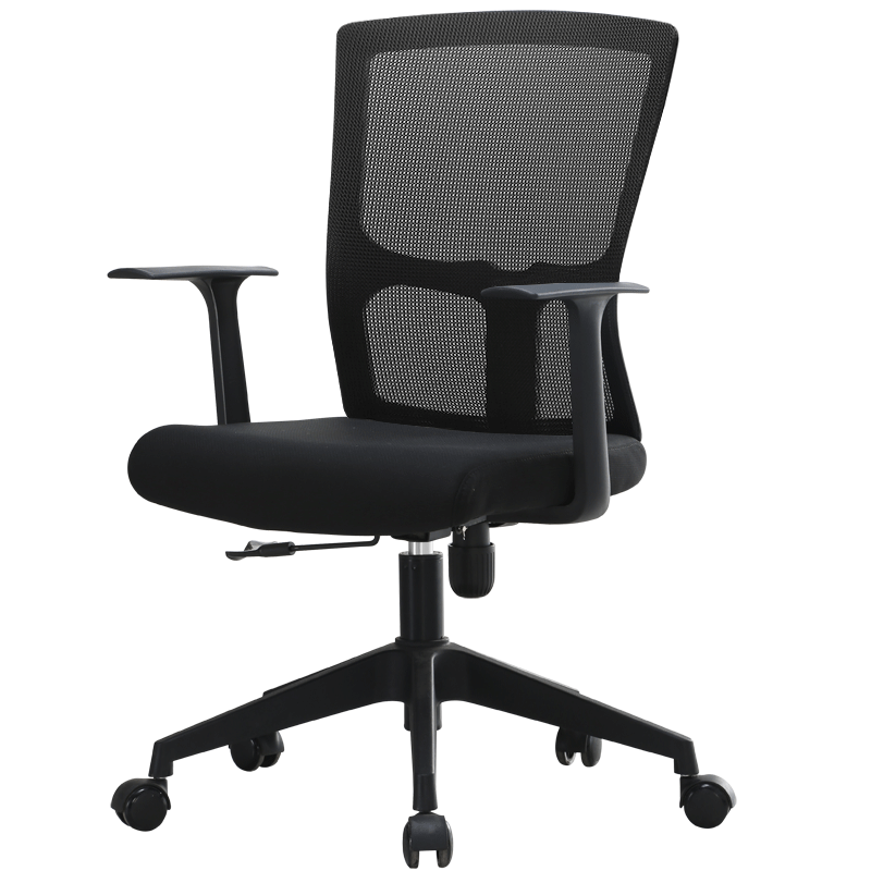 宜瑞思 电脑椅办公椅职员网椅转椅会议椅家用电脑椅子靠背椅休闲椅培训椅 黑色