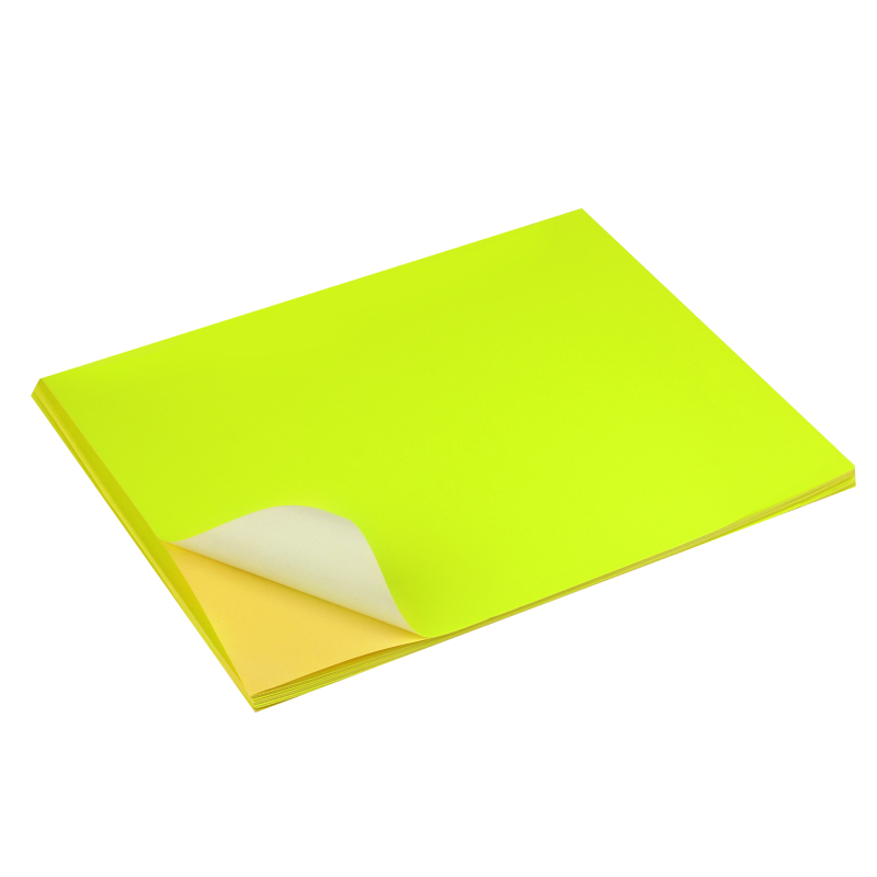 彩色不干胶打印纸100张光哑面标签纸背胶激光喷墨复印贴纸彩色不干胶