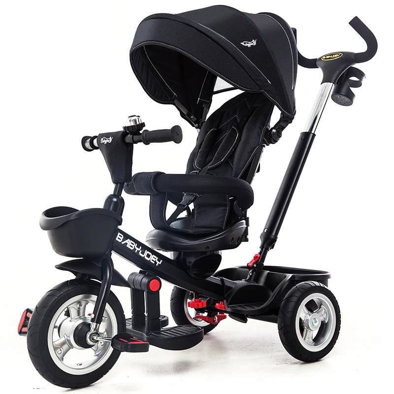 Babyjoey童车手推车 英国 儿童三轮车脚踏车宝宝自行车1-3-5岁双向坐躺 总裁 玛瑙黑