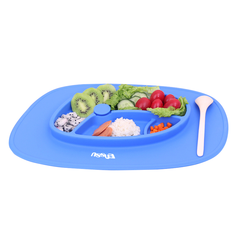 樱舒（Enssu）硅胶儿童餐具 婴儿辅食吸盘碗餐碗宝宝辅食工具盒餐盘分格套装组合ES3112