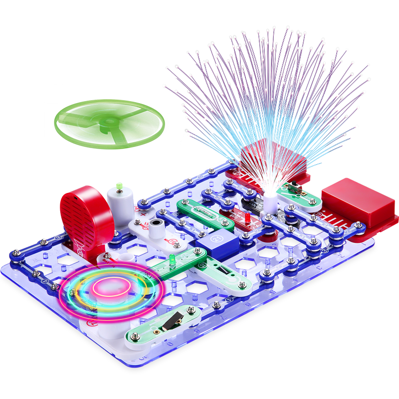电学小子STEAM科学实验电子电路积木拼装玩具男女孩科学制作小实验启蒙智力编程玩具 2088初级版