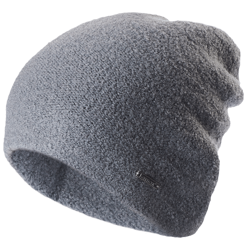 卡蒙（Kenmont）帽子保暖針織帽男韓版冬季歐美嘻哈頭巾帽街頭純色毛線帽9128 深灰色 58cm