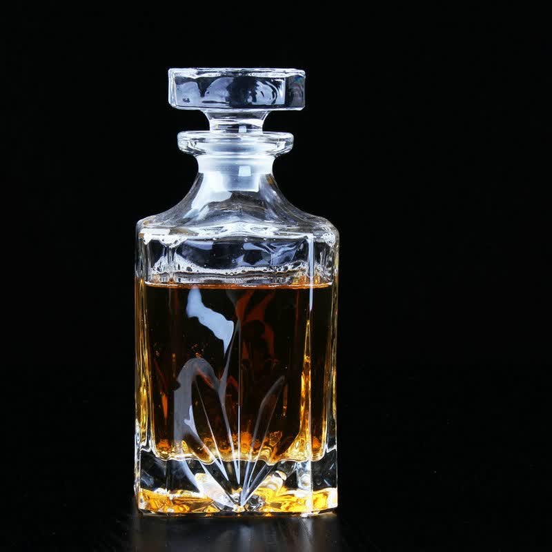 兴谛加厚水晶酒具酒樽空红酒瓶带盖威士忌酒白酒洋酒瓶盛酒壶存酒瓶 10号 600ml