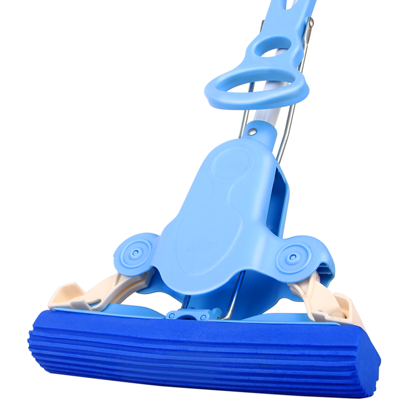 世家膠棉拖把28CM 123CM拖桿 2頭四面擠水免手洗吸水對(duì)折膠棉