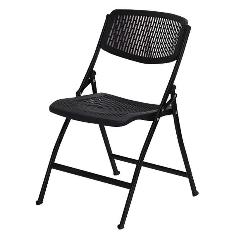 帅力 折叠椅子 塑料办公电脑透气椅休闲便携舒适面餐椅 黑色SL1655Y2