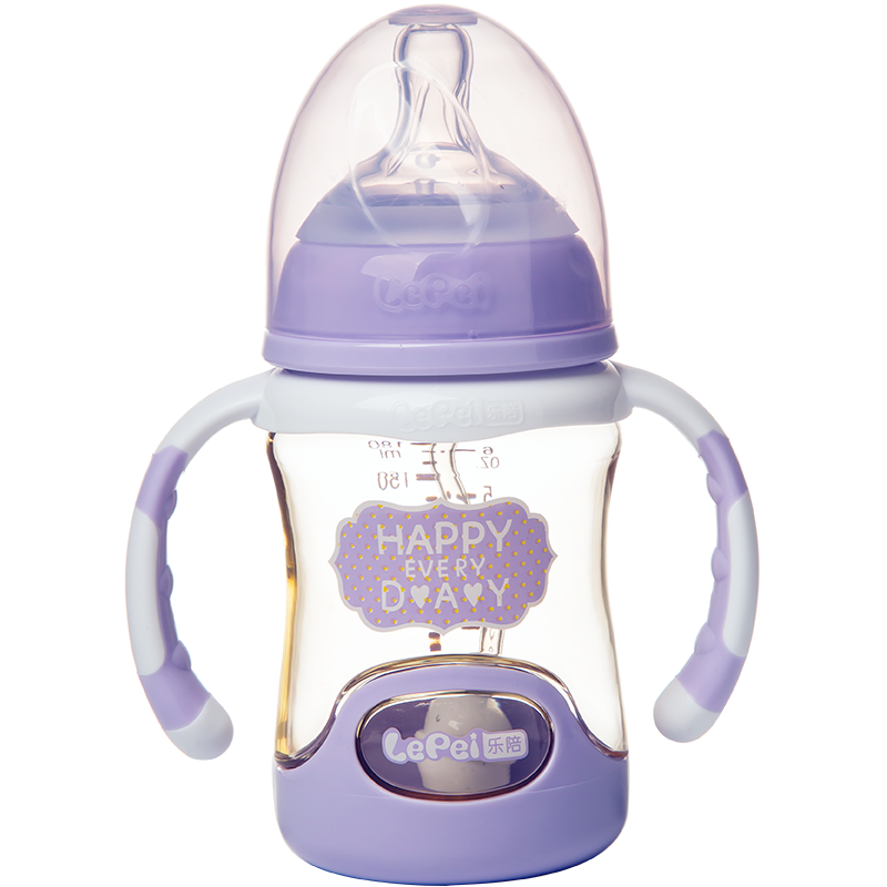 乐陪 新生儿宽口径耐摔PPSU奶瓶SU10-11 180-280ML 熏衣紫180ML