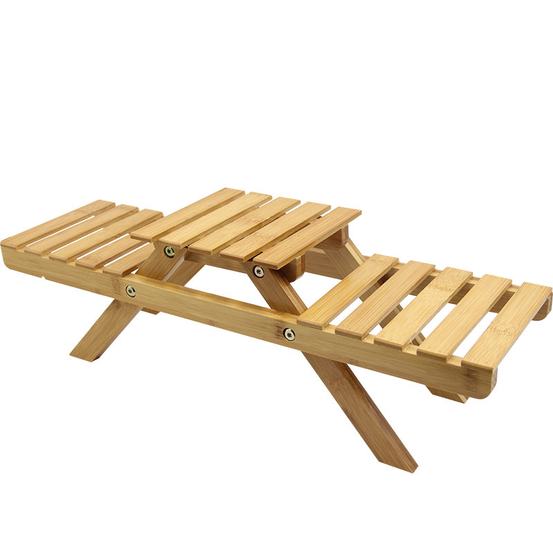 慧乐家 桌面花架 办公室创意花盆架 楠竹阳台多层多肉绿萝盆栽架子 33145