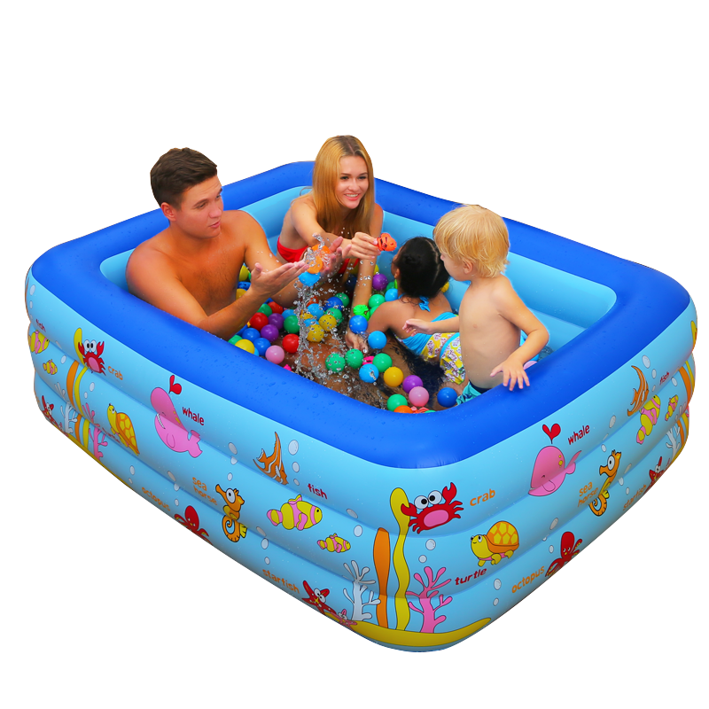 儿童游泳池婴儿充气水池家庭戏水池戏水玩具海洋球池波波球池可调加厚加大号洗澡池浴盆 加厚1米8电动泵套餐