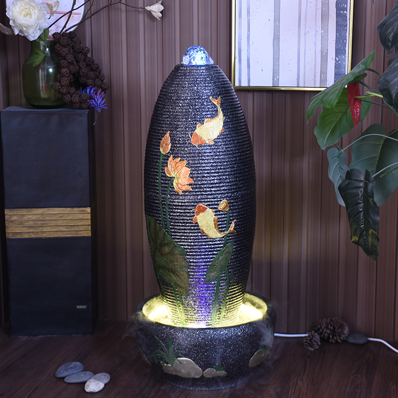 点道(diandao) 新中式喷泉流水器球摆设办公室家居装饰品加湿器工艺品