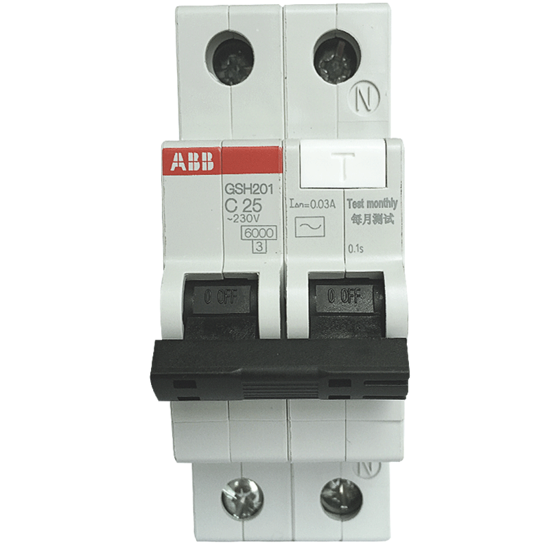 ABB断路器 1P25A漏电保护器微型空气开关带漏保 GSH201 AC-C25