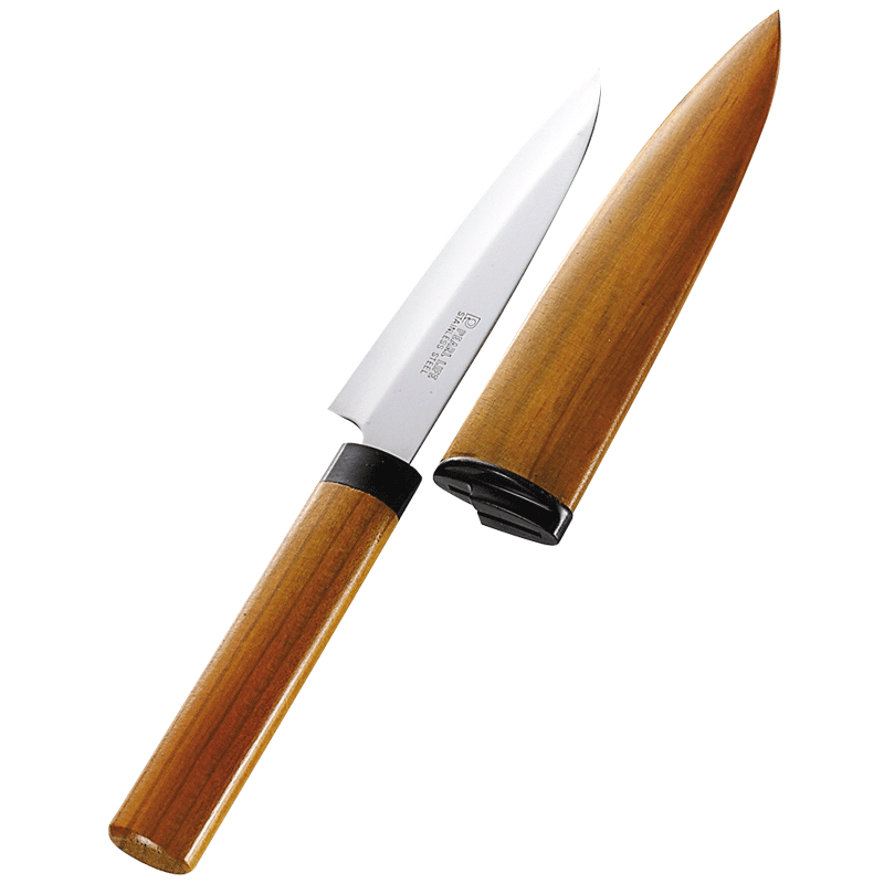 珍珠生活（Pearl Life） 日本原装进口不锈钢水果刀 木柄 带刀套C-4040