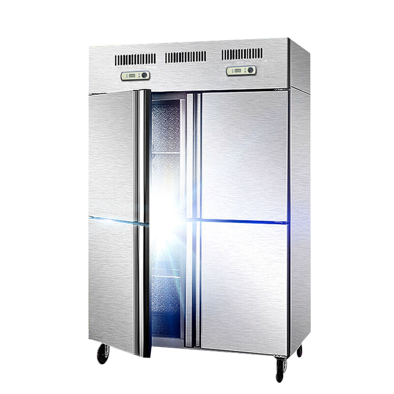乐创（lecon）四门冰柜商用冰箱冰柜冷柜玻璃冷藏冷冻保鲜厨房立式展示柜不锈钢耐用 四门冰柜 双温