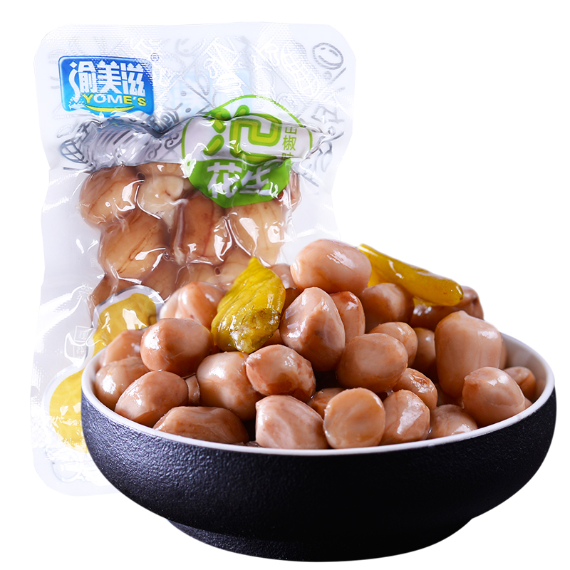 渝美滋 重庆特产小吃野山椒泡椒花生米500g小包装散装零食下饭菜 泡椒