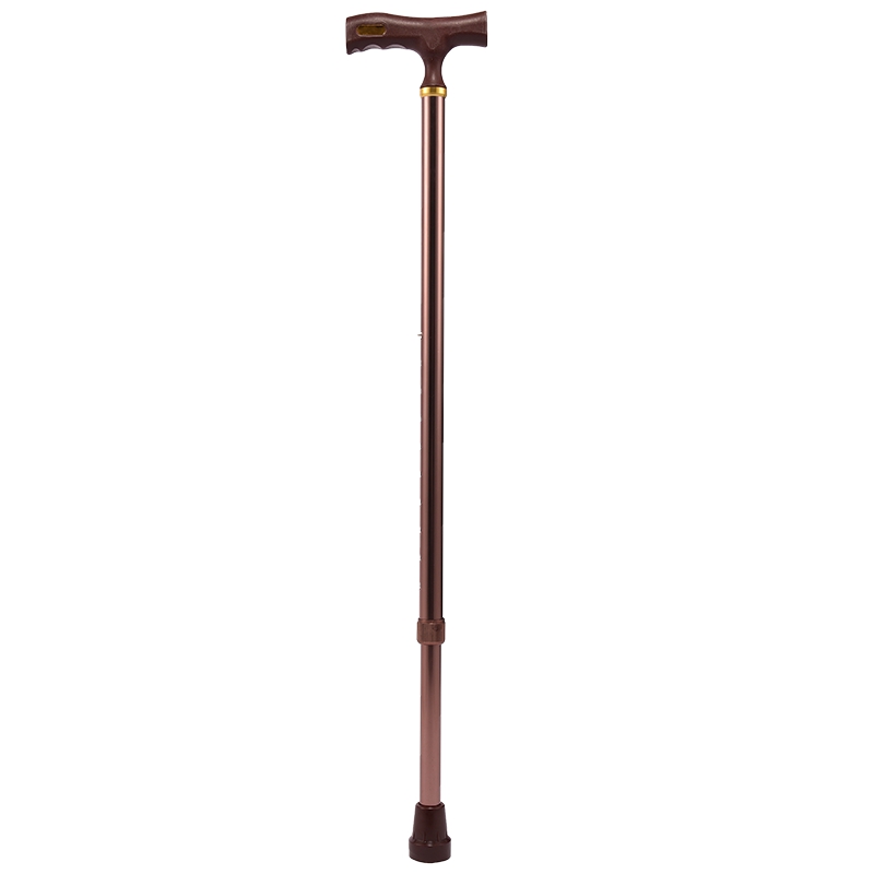 烨泰（YETAI） 加厚铝合金手杖老年人拐棍细把拐杖伸缩单脚助步器 古铜色