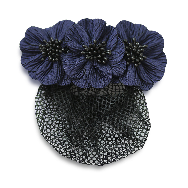 韩版隐形发网套盘头发细网空姐护士职业头花网兜盘发舞蹈发套 藏青色