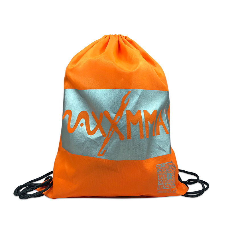 MaxxMMA迈玛运动袋拳击系列束口袋抽绳双肩包简约小包多功能收纳插袋 拳击运动背包橙色