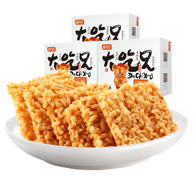 大吃兄糯米锅巴组合  休闲网红零食安徽特产小吃手工锅巴 糯米锅巴 400g*2盒 （原味2）