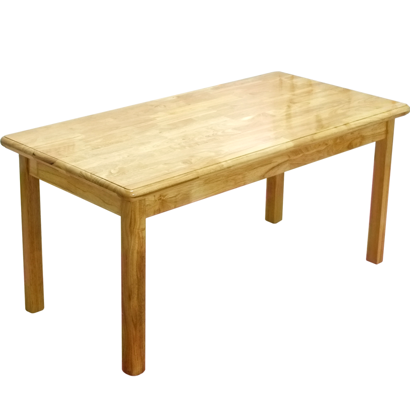 儿童成套桌椅幼儿园课桌椅全实木橡木桌椅儿童方形六人桌 120*60*55橡木双边桌