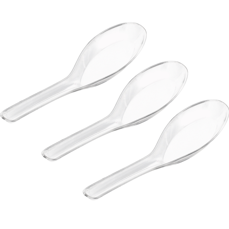 喇叭花 一次性勺子湯勺飯勺加厚外賣飯勺甜品勺調(diào)羹PS水晶勺 單支包裝黃色冰淇淋小勺 2000個(gè)