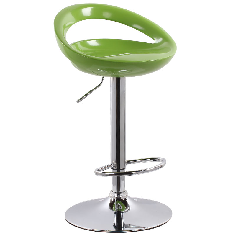 时尚吧台椅 酒吧椅 前台椅子 吧台凳子 高脚凳 可升降旋转餐椅 防爆三级气杆绿色高款.