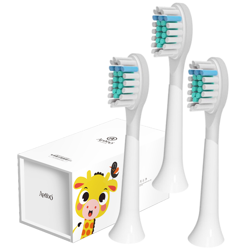 艾优（Apiyoo）儿童电动牙刷刷头 A7原装刷头 3支装独立塑封包装 （适合3-12) 大号3支（清洁型） 儿童16990648775