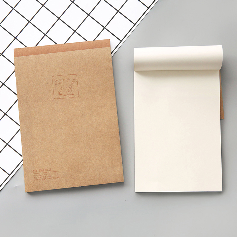 纸牛皮草稿本办公学习稿纸计算纸演算本记事本软抄笔记草稿本空白涂鸦