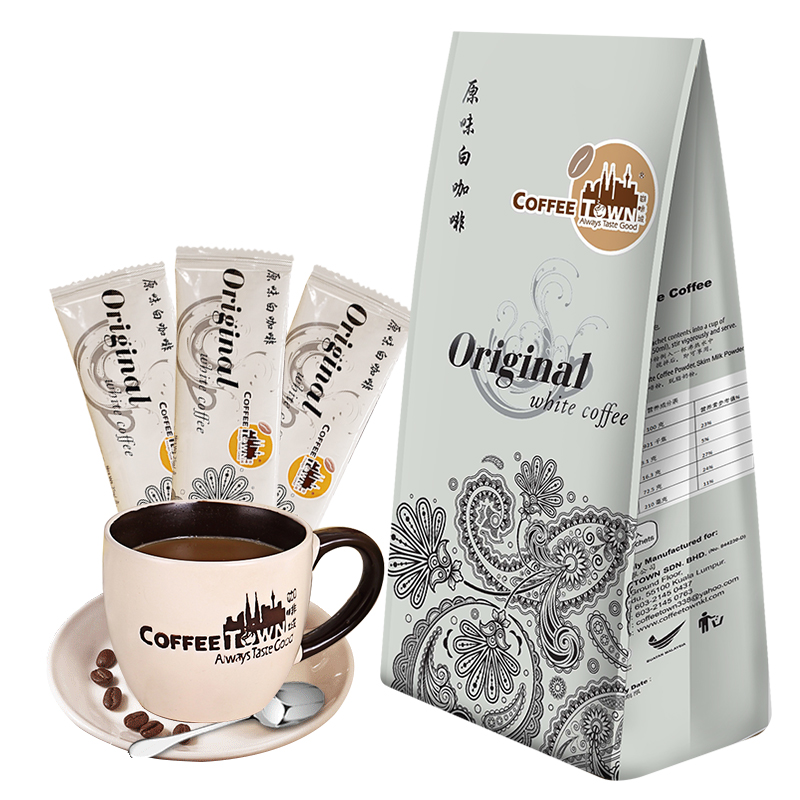 咖啡城 马来西亚原装进口速溶咖啡 原味二合一特浓咖啡粉奶粉配方无添加 原味大